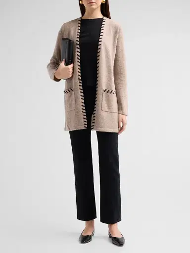 Saks Fifth Avenue Women's Whipstitch Cashmere Cardigan | Thumbnail 2