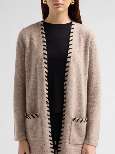 Saks Fifth Avenue Women's Whipstitch Cashmere Cardigan | Thumbnail 5