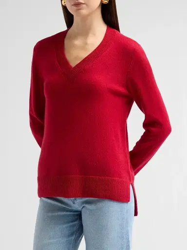 Saks Fifth Avenue Women's Cashmere V-Neck Sweater | Thumbnail 4