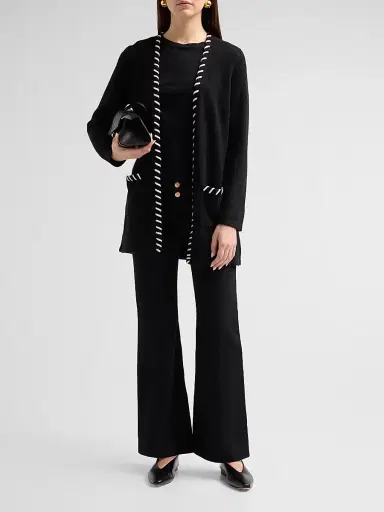 Saks Fifth Avenue Women's Whipstitch Cashmere Cardigan | Thumbnail 2