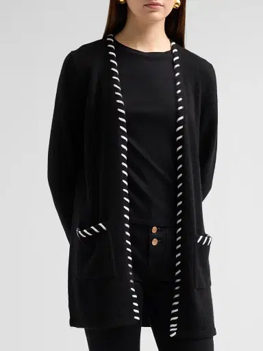 Saks Fifth Avenue Women's Whipstitch Cashmere Cardigan | Thumbnail 4