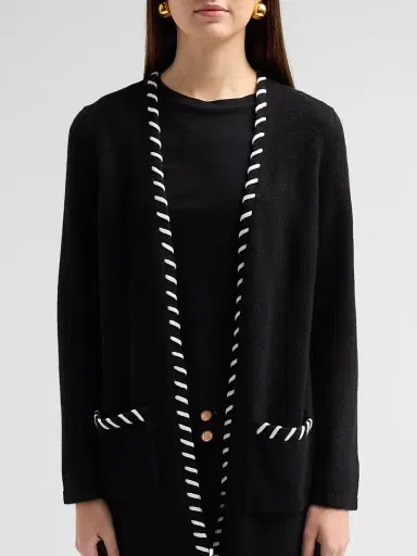 Saks Fifth Avenue Women's Whipstitch Cashmere Cardigan | Thumbnail 5