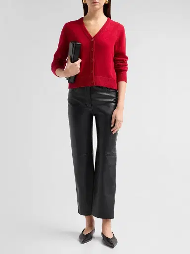 Saks Fifth Avenue Women's V-Neck Cashmere Crop Cardigan | Thumbnail 2