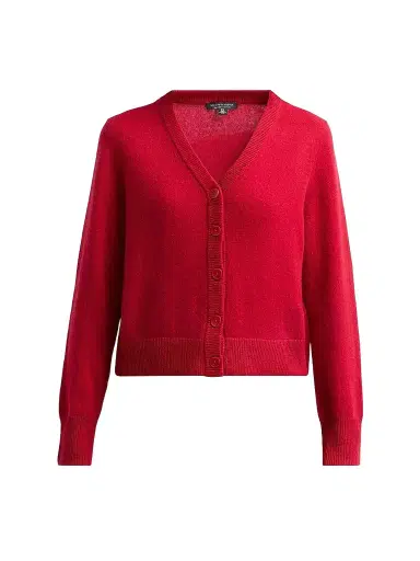 Saks Fifth Avenue Women's V-Neck Cashmere Crop Cardigan | Thumbnail 1