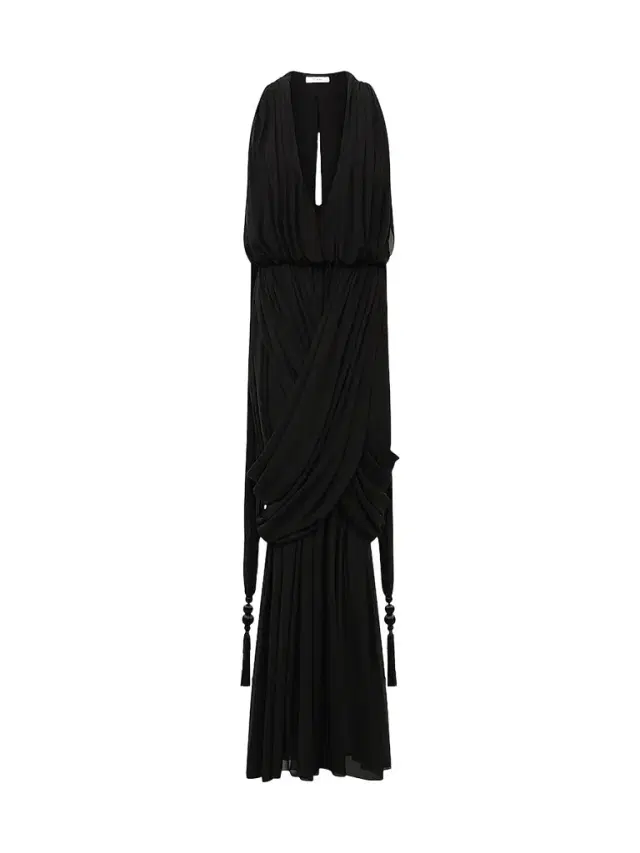 Et Ochs Women's Arabella Draped Tassel-Trim Chiffon Gown