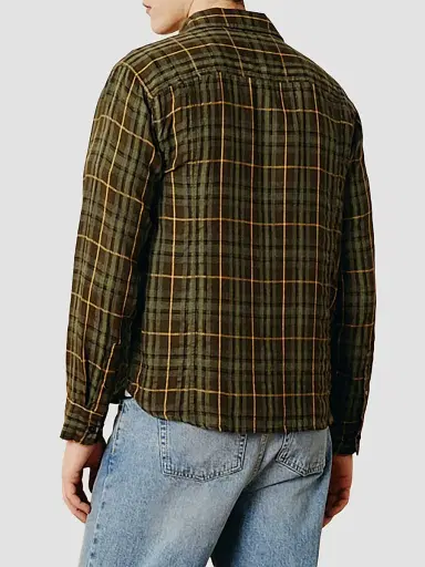 Corridor Men's Plaid Crinkle Cotton-Blend Button-Front Shirt | Thumbnail 3