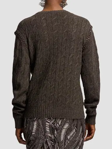 Ralph Lauren Collection Women's Cable-Knit Cashmere Chain Sweater | Thumbnail 3
