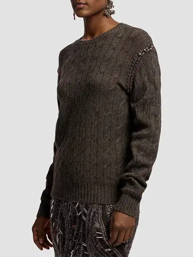 Ralph Lauren Collection Women's Cable-Knit Cashmere Chain Sweater | Thumbnail 5