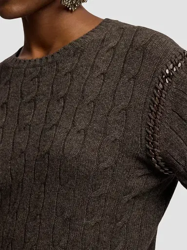 Ralph Lauren Collection Women's Cable-Knit Cashmere Chain Sweater | Thumbnail 6