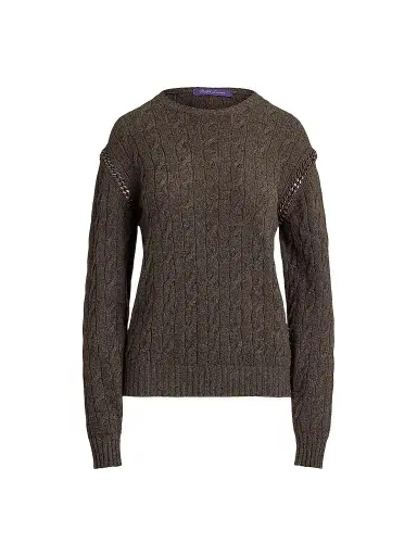 Ralph Lauren Collection Women's Cable-Knit Cashmere Chain Sweater | Thumbnail 1