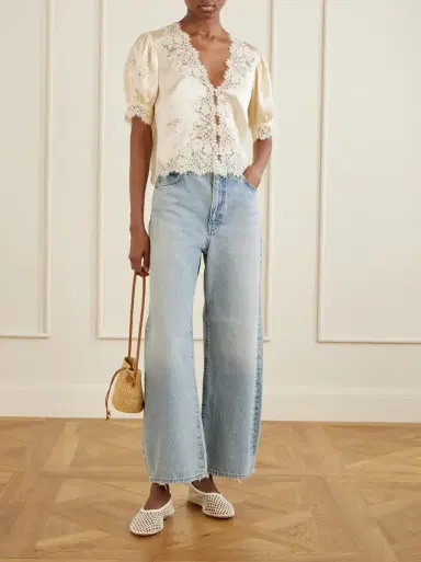 DÔEN Idella lace-trimmed silk-satin blouse | Thumbnail 2 DÔEN Idella lace-trimmed silk-satin blouse | Thumbnail 2