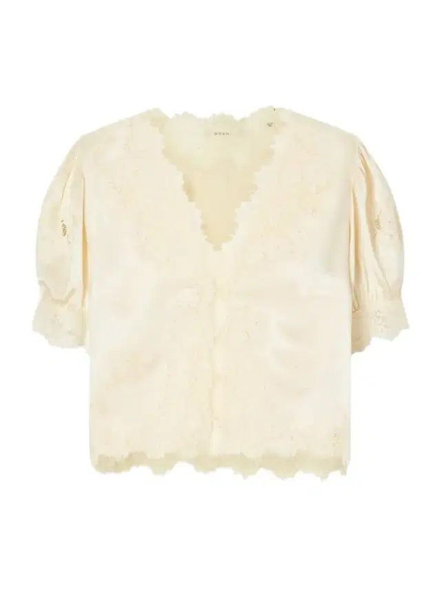 DÔEN Idella lace-trimmed silk-satin blouse