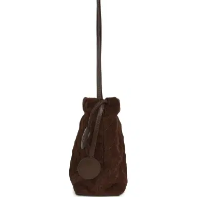 Chanel Chanel CC Drawstring Clutch Bag with Leather Strap Dark Brown Suede Gold Hardware | Thumbnail 3