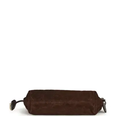 Chanel Chanel CC Drawstring Clutch Bag with Leather Strap Dark Brown Suede Gold Hardware | Thumbnail 7