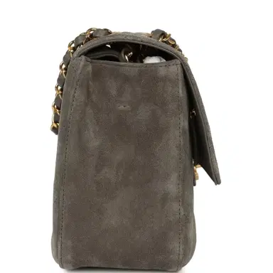 Chanel Chanel Maxi "Souplissimo" Small Flap Bag Dark Grey Suede Gold Hardware | Thumbnail 3 Chanel Chanel Maxi "Souplissimo" Small Flap Bag Dark Grey Suede Gold Hardware | Thumbnail 3
