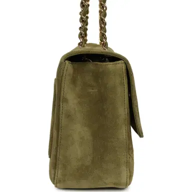Chanel Chanel Maxi "Souplissimo" Small Flap Bag Khaki Suede Gold Hardware | Thumbnail 3 Chanel Chanel Maxi "Souplissimo" Small Flap Bag Khaki Suede Gold Hardware | Thumbnail 3