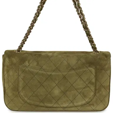 Chanel Chanel Maxi "Souplissimo" Small Flap Bag Khaki Suede Gold Hardware | Thumbnail 4 Chanel Chanel Maxi "Souplissimo" Small Flap Bag Khaki Suede Gold Hardware | Thumbnail 4