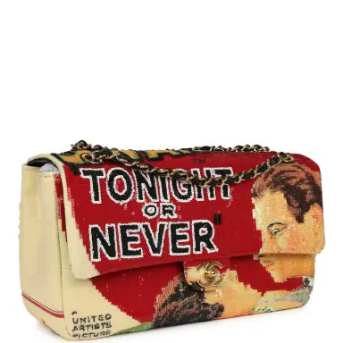 Chanel Chanel Maxi "Tonight or Never" Flap Bag Yellow, Red, Black Sequins, Black Leather Gold Hardware | Thumbnail 2