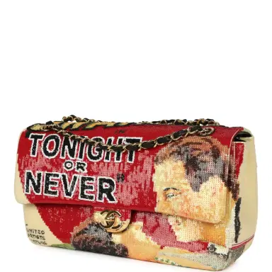 Chanel Chanel Maxi "Tonight or Never" Flap Bag Yellow, Red, Black Sequins, Black Leather Gold Hardware | Thumbnail 5