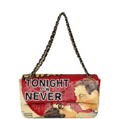 Chanel Chanel Maxi "Tonight or Never" Flap Bag Yellow, Red, Black Sequins, Black Leather Gold Hardware | Thumbnail 7