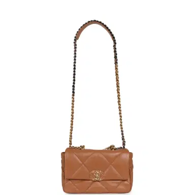 Chanel Chanel Medium 19 Flap Brown Lambskin Mixed Metal Hardware | Thumbnail 7