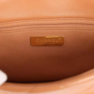 Chanel Chanel Medium 19 Flap Brown Lambskin Mixed Metal Hardware | Thumbnail 8