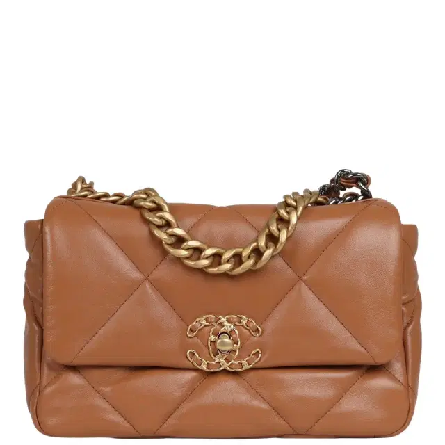 Chanel Chanel Medium 19 Flap Brown Lambskin Mixed Metal Hardware