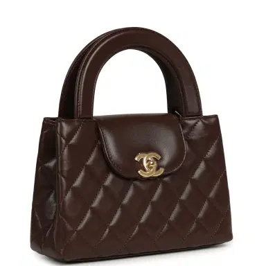 Chanel Chanel Small Kelly Shopper Dark Brown Lambskin Gold Hardware | Thumbnail 2 Chanel Chanel Small Kelly Shopper Dark Brown Lambskin Gold Hardware | Thumbnail 2