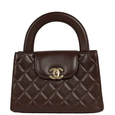 Chanel Chanel Small Kelly Shopper Dark Brown Lambskin Gold Hardware | Thumbnail 1 Chanel Chanel Small Kelly Shopper Dark Brown Lambskin Gold Hardware | Thumbnail 1