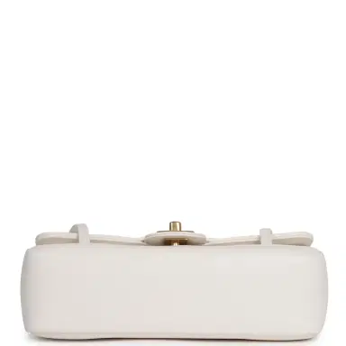 Chanel Chanel Small Preppy Coco Flap Bag White Shiny Caviar Brushed Gold Hardware | Thumbnail 6