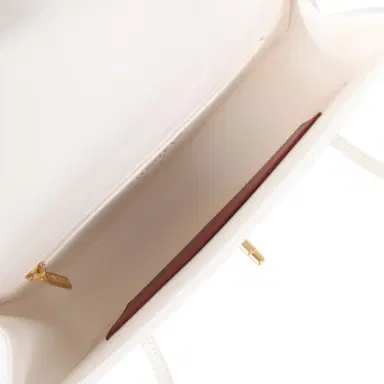 Chanel Chanel Small Preppy Coco Flap Bag White Shiny Caviar Brushed Gold Hardware | Thumbnail 10
