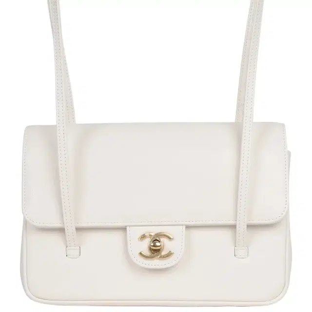 Chanel Chanel Small Preppy Coco Flap Bag White Shiny Caviar Brushed Gold Hardware