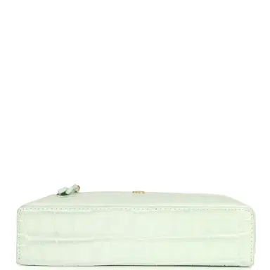 Chanel Chanel Top Handle Long Vanity Case with Chain Light Blue Croc Embossed Calfskin Gold Hardware | Thumbnail 6 Chanel Chanel Top Handle Long Vanity Case with Chain Light Blue Croc Embossed Calfskin Gold Hardware | Thumbnail 6