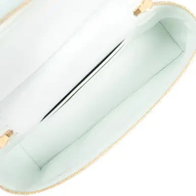 Chanel Chanel Top Handle Long Vanity Case with Chain Light Blue Croc Embossed Calfskin Gold Hardware | Thumbnail 9 Chanel Chanel Top Handle Long Vanity Case with Chain Light Blue Croc Embossed Calfskin Gold Hardware | Thumbnail 9