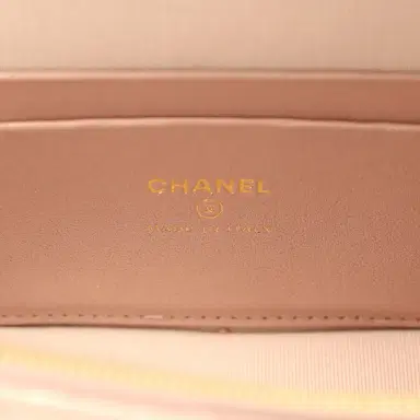 Chanel Chanel Top Handle Long Vanity Case with Chain Pink Iridescent Grained Goatskin Gold Hardware | Thumbnail 9 Chanel Chanel Top Handle Long Vanity Case with Chain Pink Iridescent Grained Goatskin Gold Hardware | Thumbnail 9