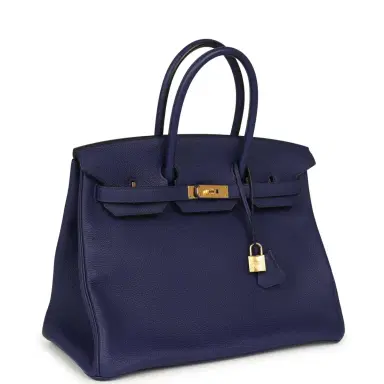 HERMÈS Hermes Birkin 35 Bleu Encre Togo Gold Hardware | Thumbnail 2