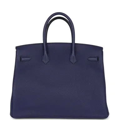 HERMÈS Hermes Birkin 35 Bleu Encre Togo Gold Hardware | Thumbnail 4
