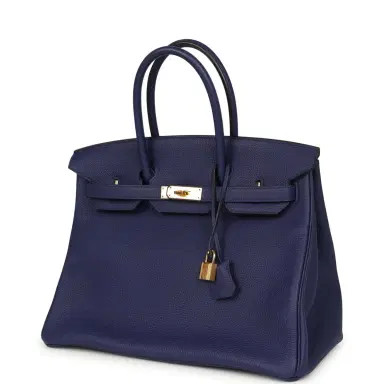 HERMÈS Hermes Birkin 35 Bleu Encre Togo Gold Hardware | Thumbnail 5