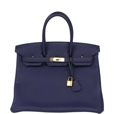 HERMÈS Hermes Birkin 35 Bleu Encre Togo Gold Hardware | Thumbnail 1