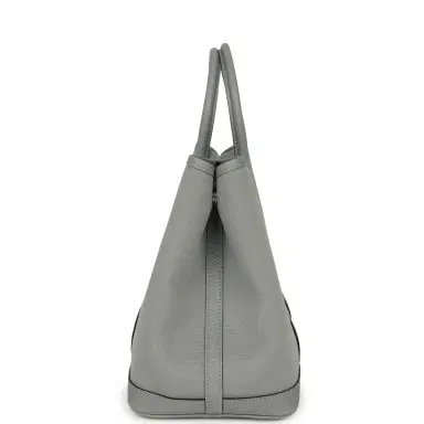 HERMÈS Hermes Garden Party 30 Gris Pantin Officier Canvas, Negonda Palladium Hardware | Thumbnail 3