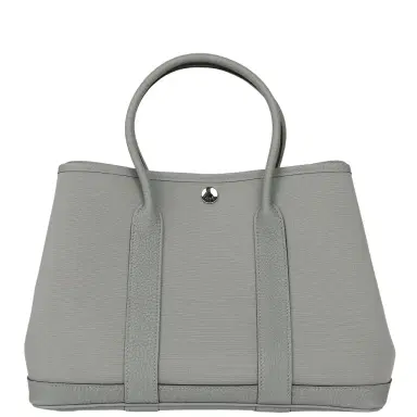 HERMÈS Hermes Garden Party 30 Gris Pantin Officier Canvas, Negonda Palladium Hardware | Thumbnail 1