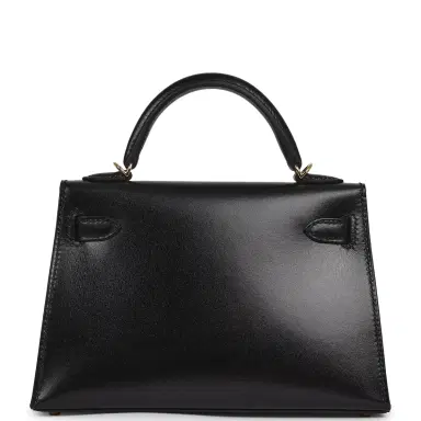 HERMÈS Hermes Kelly Sellier 20 Black Box Gold Hardware | Thumbnail 4