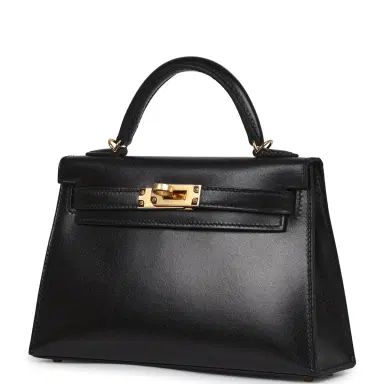 HERMÈS Hermes Kelly Sellier 20 Black Box Gold Hardware | Thumbnail 5