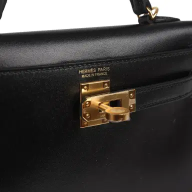 HERMÈS Hermes Kelly Sellier 20 Black Box Gold Hardware | Thumbnail 7