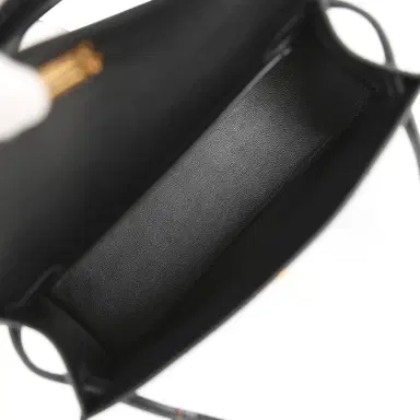 HERMÈS Hermes Kelly Sellier 20 Black Box Gold Hardware | Thumbnail 8