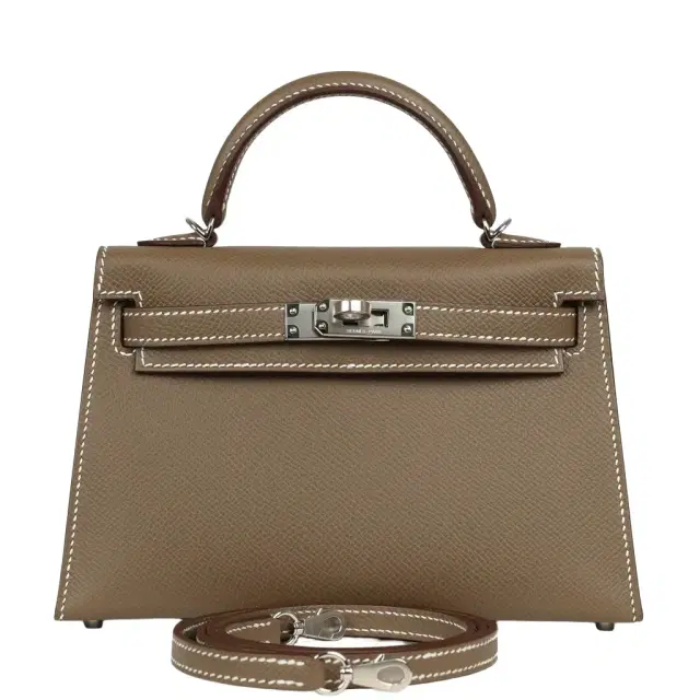 HERMÈS Hermes Kelly Sellier 20 Etoupe Epsom Palladium Hardware