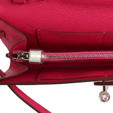 HERMÈS Hermes Kelly Wallet To Go Rose Tyrien Ostrich Palladium Hardware | Thumbnail 8
