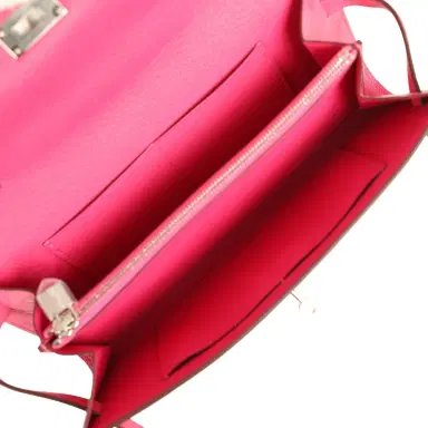 HERMÈS Hermes Kelly Wallet To Go Rose Tyrien Ostrich Palladium Hardware | Thumbnail 9