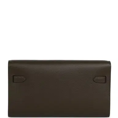 HERMÈS Hermes Kelly Wallet To Go Vert Loden Evercolor Palladium Hardware | Thumbnail 4