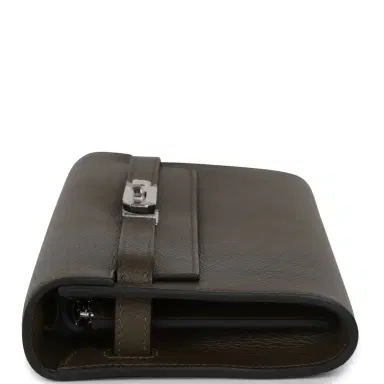HERMÈS Hermes Kelly Wallet To Go Vert Loden Evercolor Palladium Hardware | Thumbnail 5